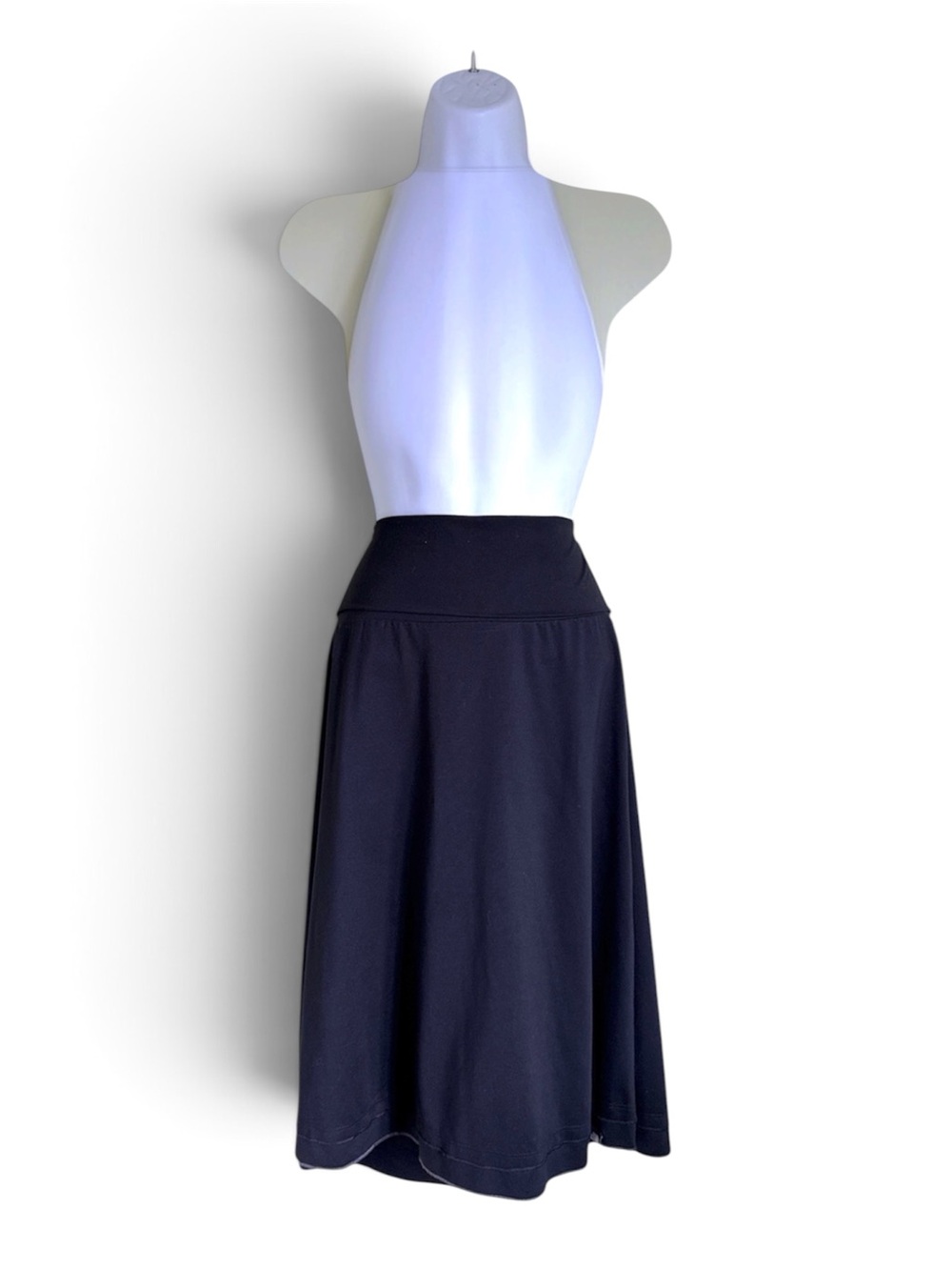The North Face Black Fold-Over Waist Mid-Length Skirt Layered Double Hem Size L